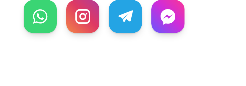 The marks of WhatsApp, Instagram, Telegram and Messenger.